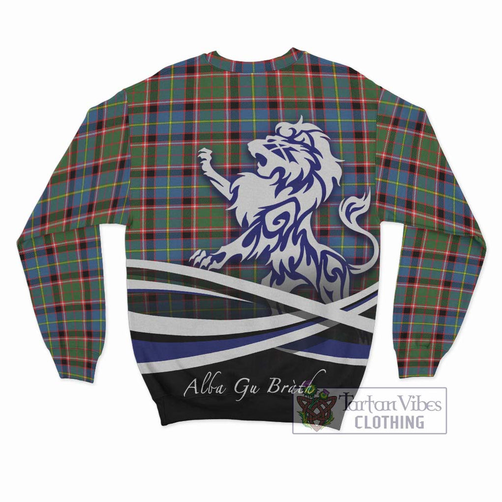 Glass Tartan Sweatshirt with Alba Gu Brath Regal Lion Emblem - Tartan Vibes Clothing
