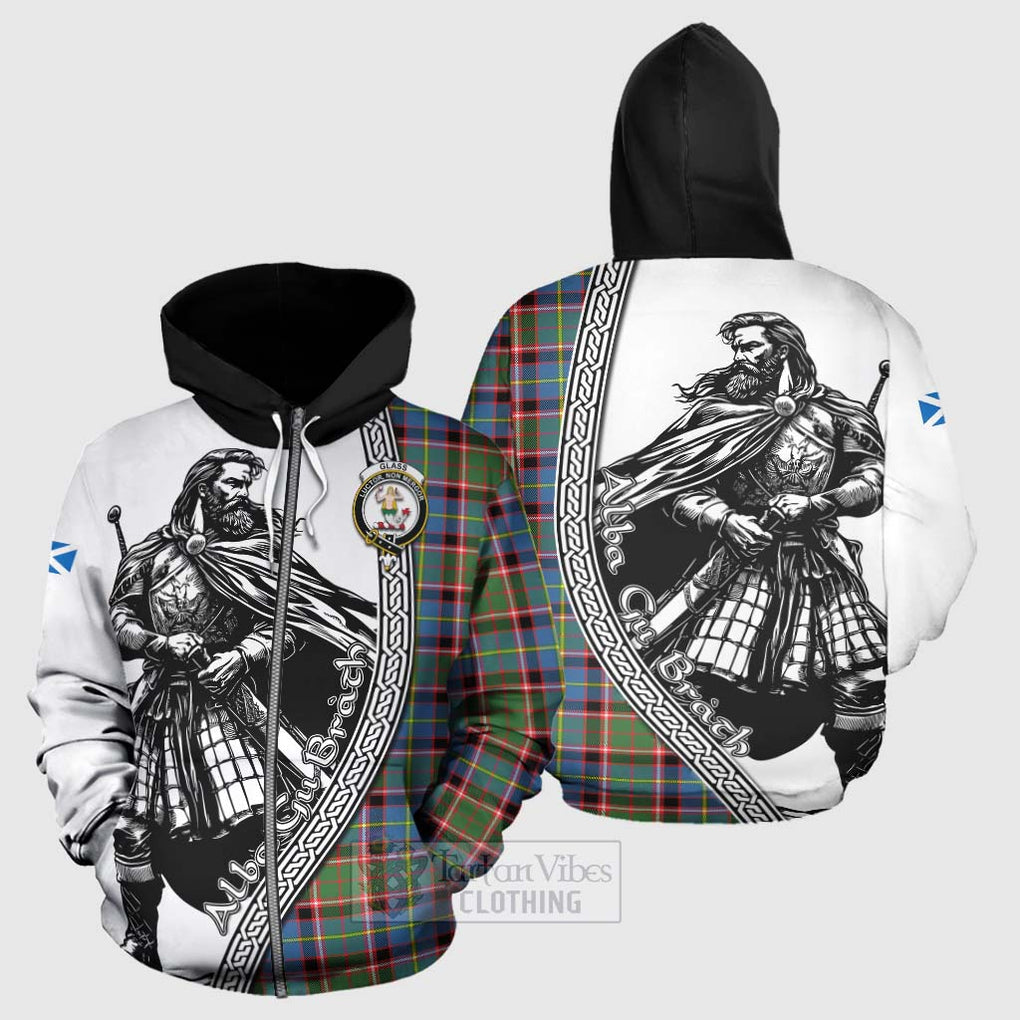 Glass Tartan Clan Crest Hoodie with Highlander Warrior Celtic Style - Tartan Vibes Clothing