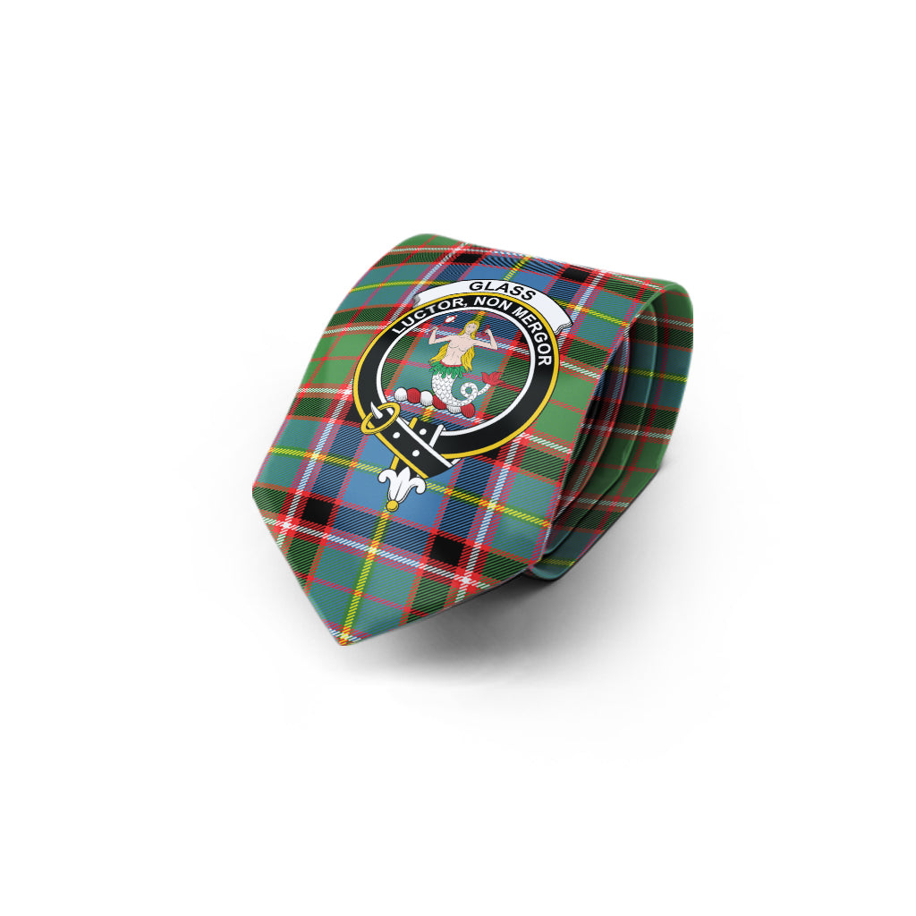 Glass Tartan Classic Necktie with Family Crest - Tartan Vibes Clothing