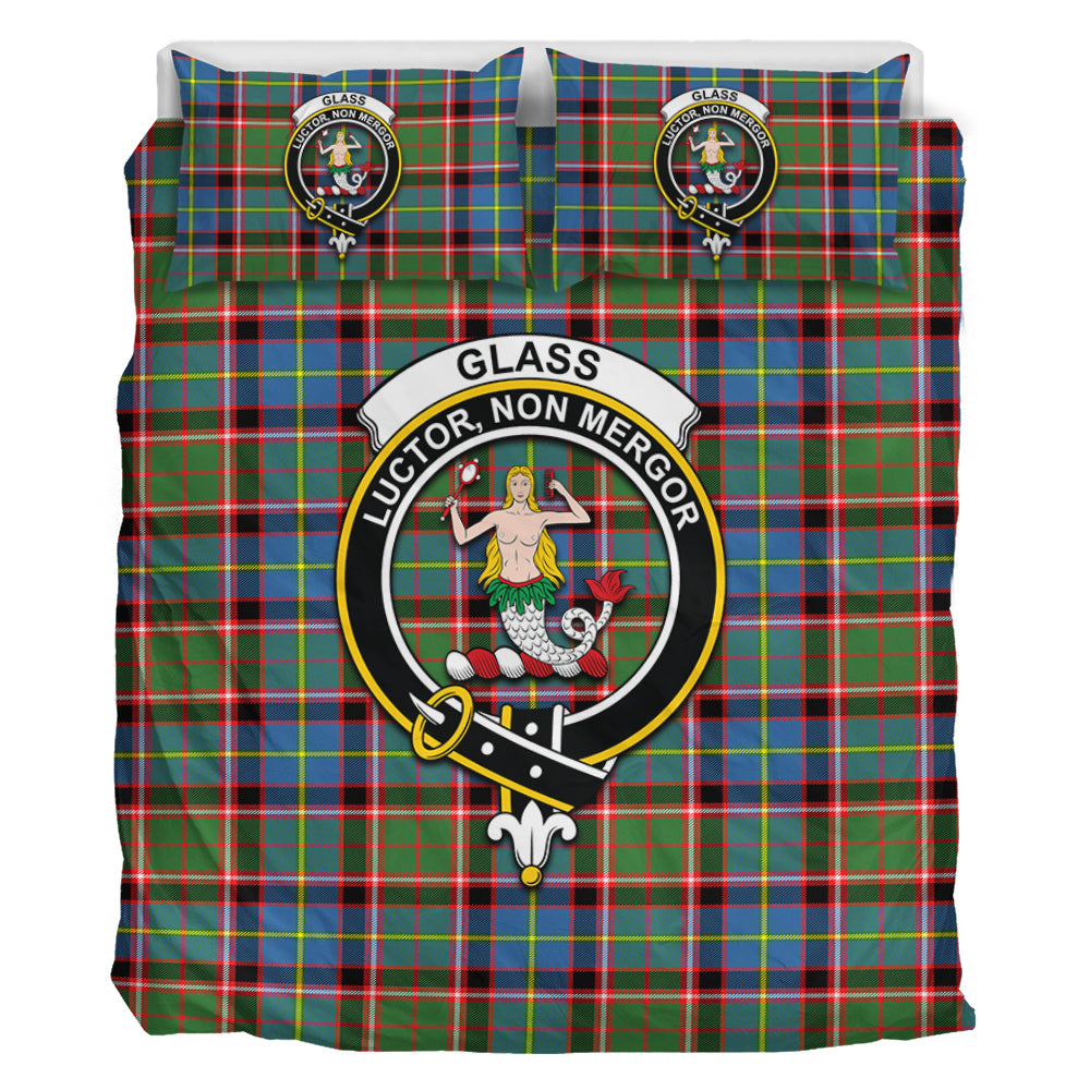Glass Tartan Bedding Set with Family Crest - Tartan Vibes Clothing