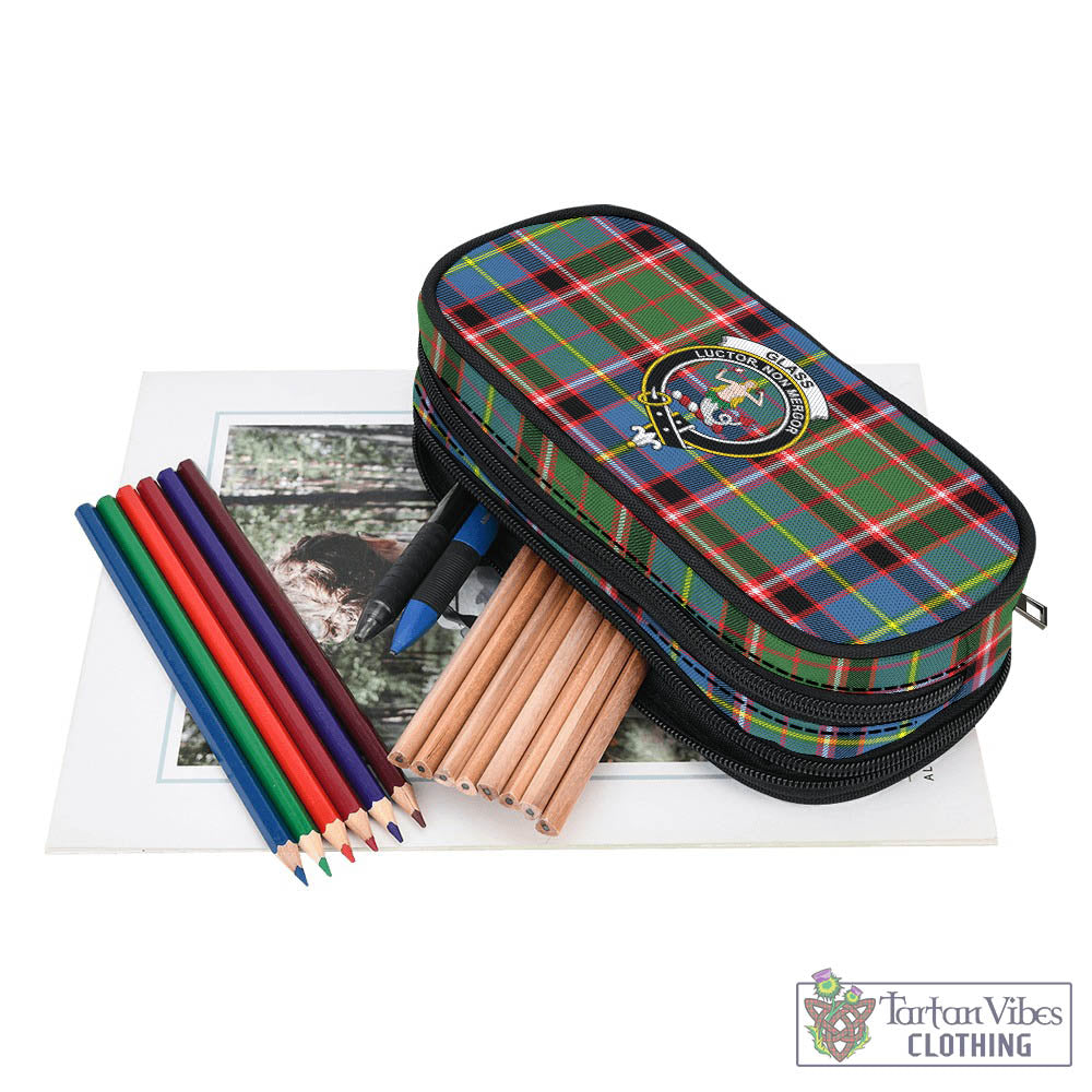 Glass Tartan Pen and Pencil Case with Family Crest - Tartan Vibes Clothing