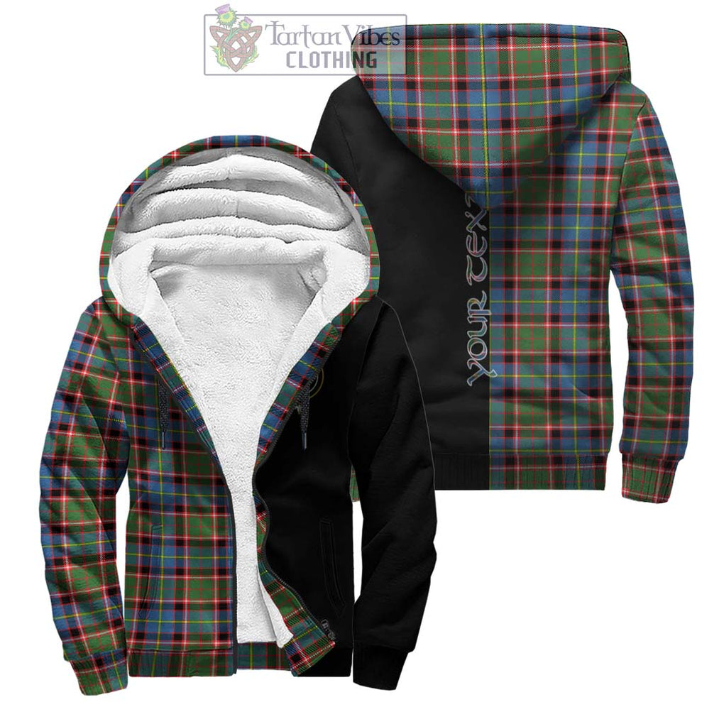 Glass Tartan Sherpa Hoodie with Family Crest and Half Of Me Style Unisex - Tartanvibesclothing Shop