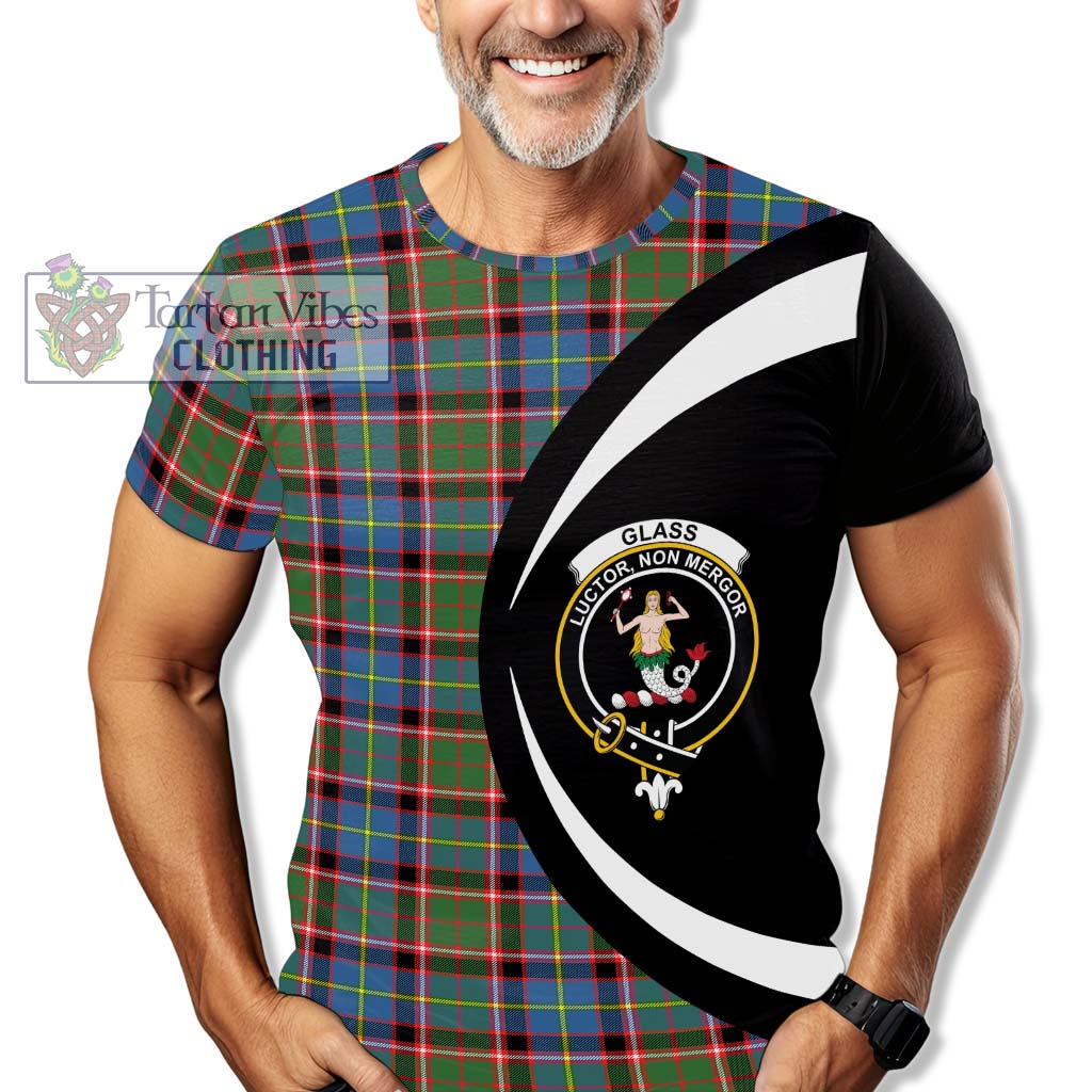Tartan Vibes Clothing Glass Tartan T-Shirt with Family Crest Circle Style