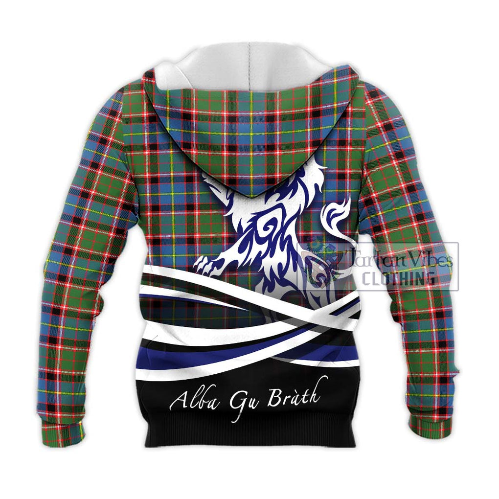 Glass Tartan Knitted Hoodie with Alba Gu Brath Regal Lion Emblem - Tartan Vibes Clothing
