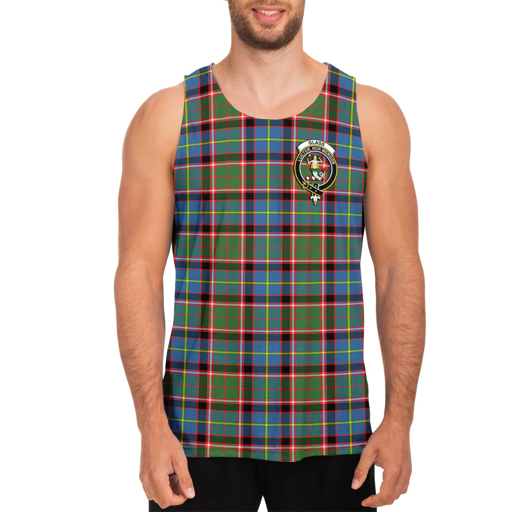 Glass Tartan Mens Tank Top with Family Crest - Tartan Vibes Clothing