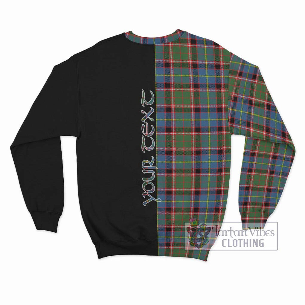 Glass Tartan Sweatshirt with Family Crest and Half Of Me Style - Tartanvibesclothing Shop