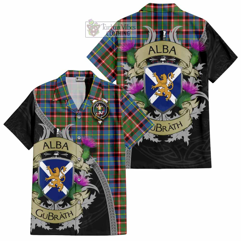 Glass Tartan Family Crest Hawaiian Shirt Lion Rampant Royal Thistle Shield Celtic Inspired - Tartan Vibes Clothing