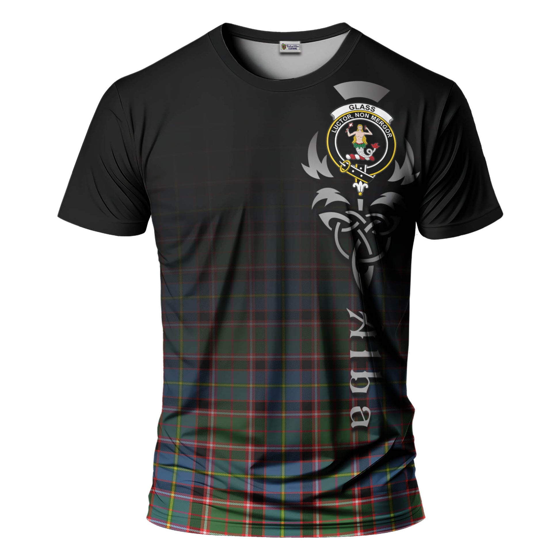 Glass Tartan T-Shirt Featuring Alba Gu Brath Family Crest Celtic Inspired - Tartan Vibes Clothing