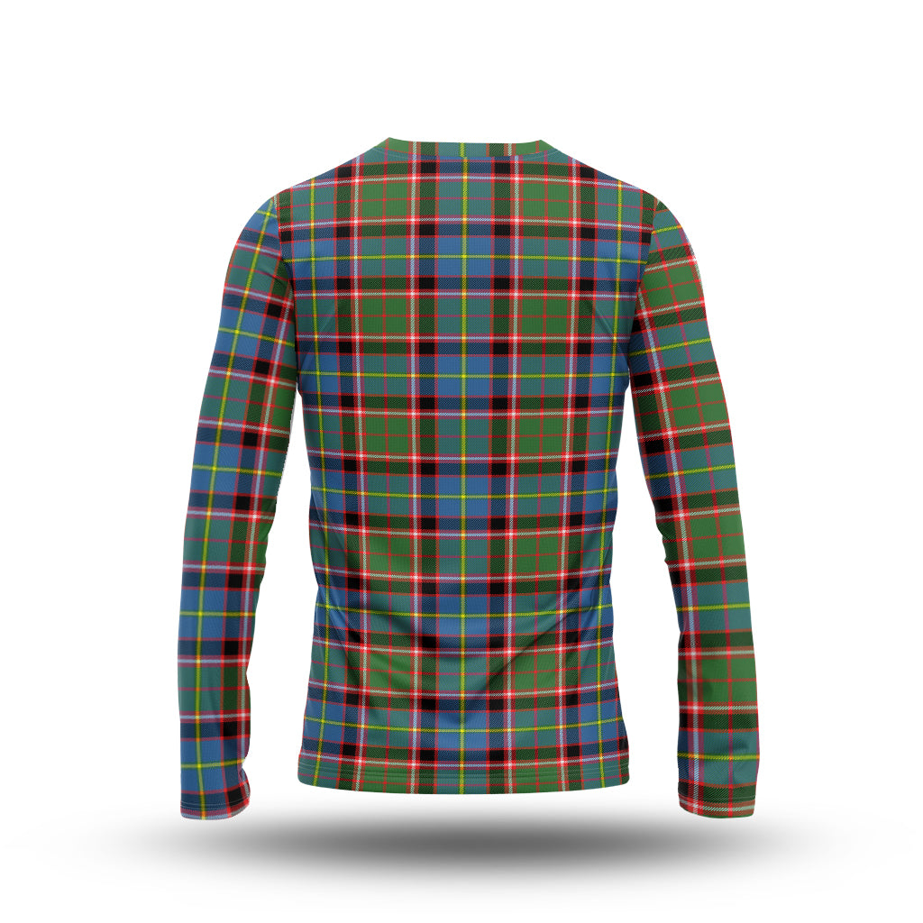 Glass Tartan Long Sleeve T-Shirt with Family Crest - Tartan Vibes Clothing
