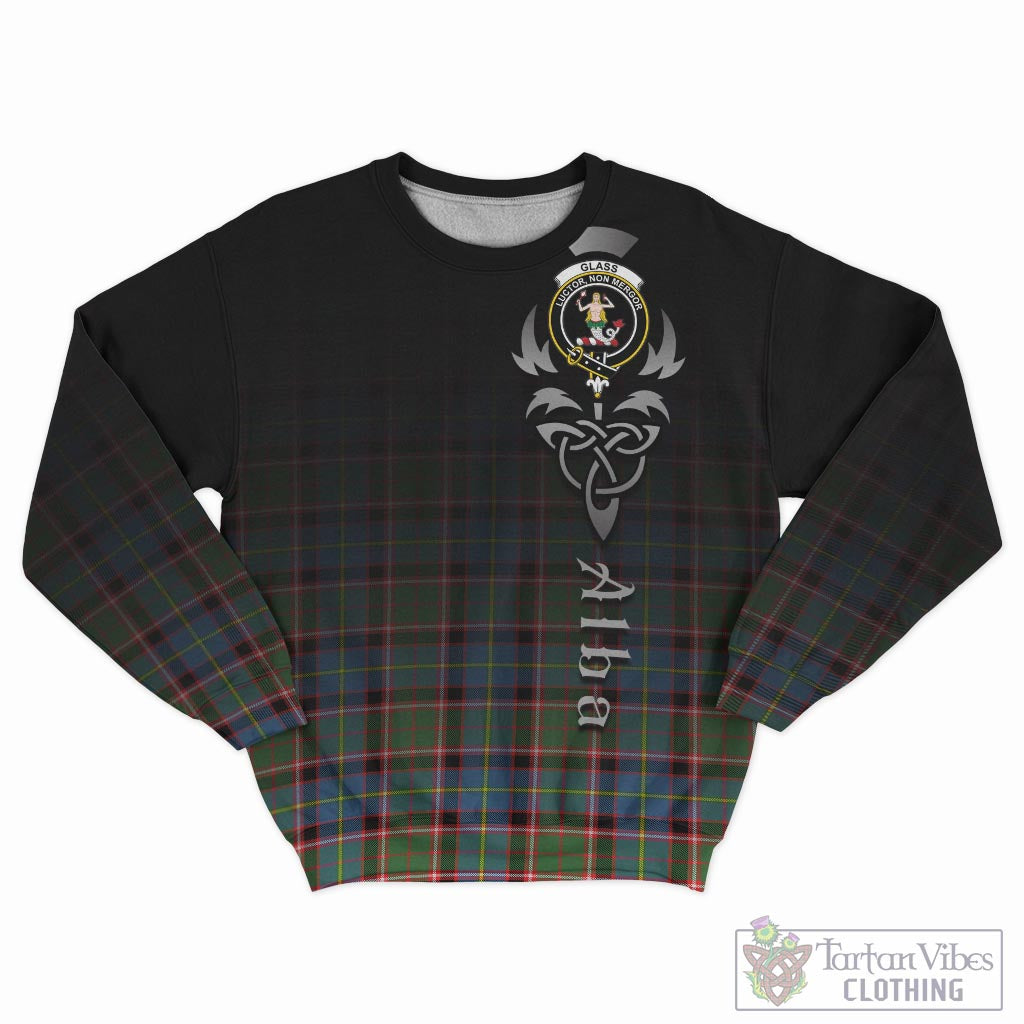 Glass Tartan Sweatshirt Featuring Alba Gu Brath Family Crest Celtic Inspired - Tartan Vibes Clothing