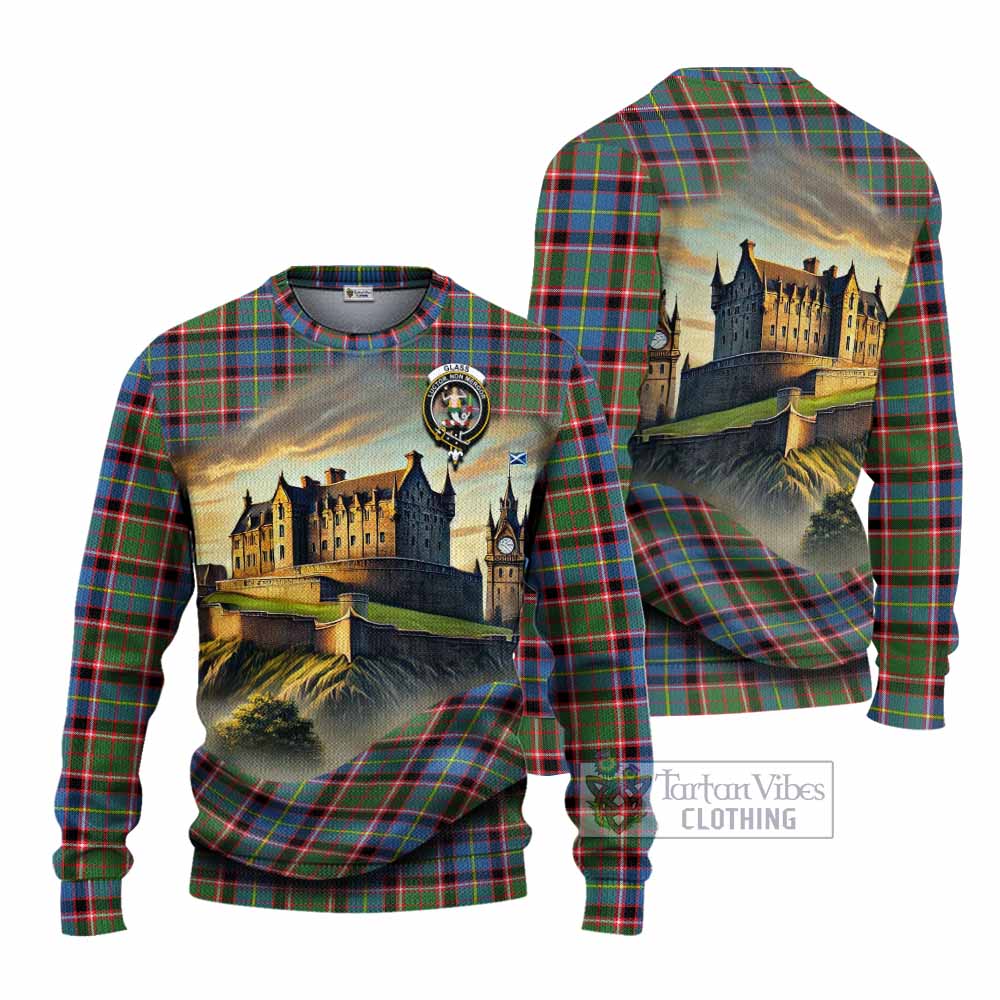 Glass Tartan Family Crest Knitted Sweater with Scottish Ancient Castle Style - Tartan Vibes Clothing