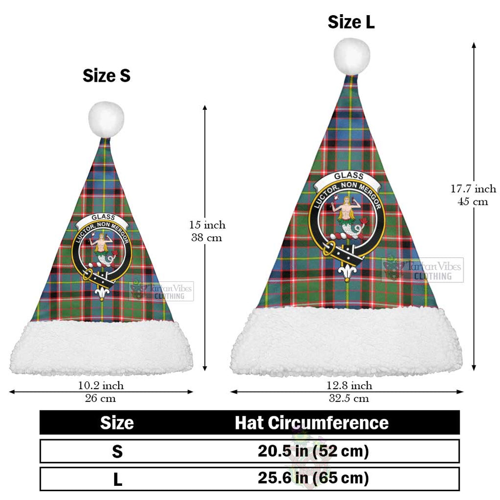 Glass Tartan Christmas Santa Hats with Family Crest Christmas Hat L 25.6in (65cm) - Tartan Vibes Clothing