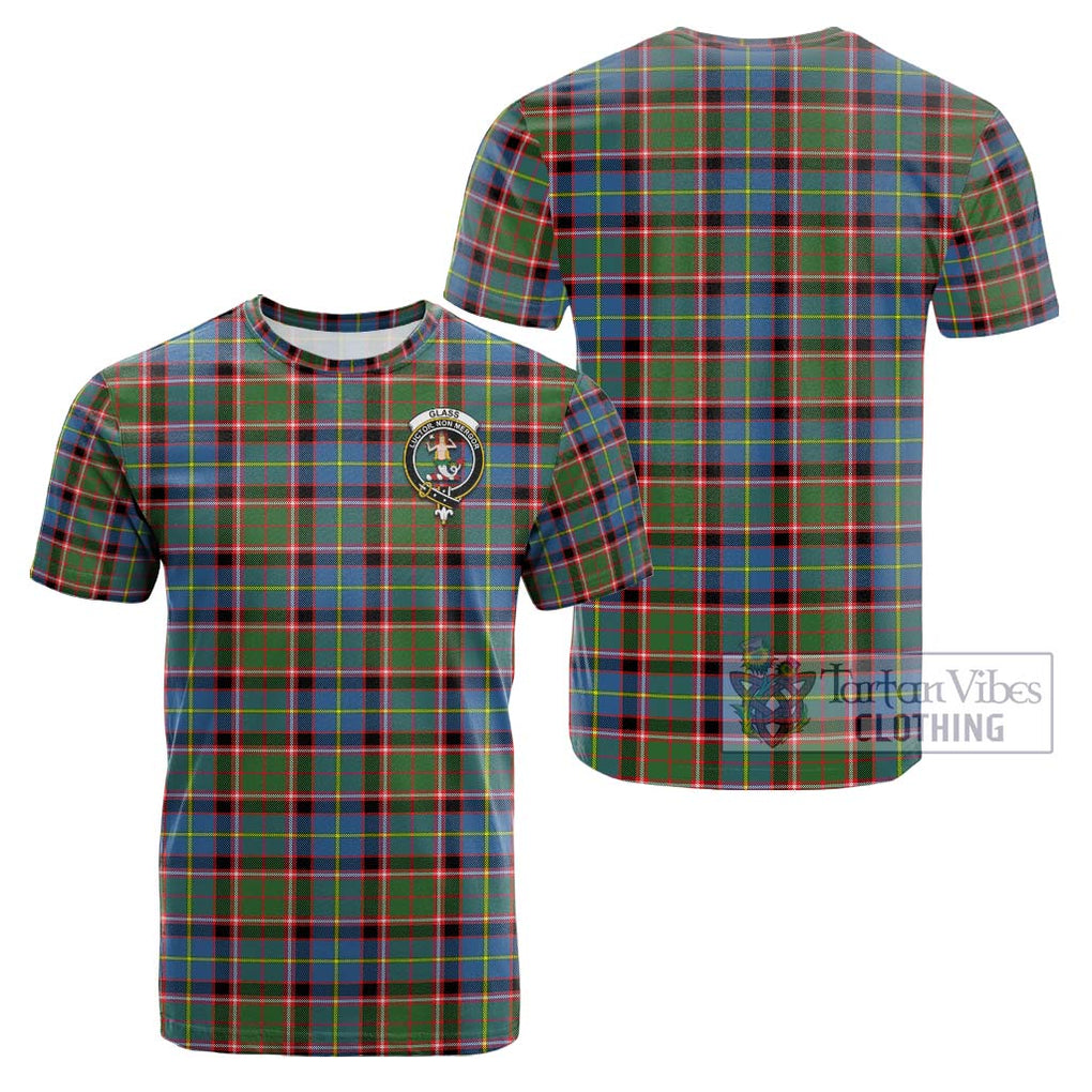Glass Tartan Cotton T-Shirt with Family Crest Kid's Shirt - Tartanvibesclothing Shop
