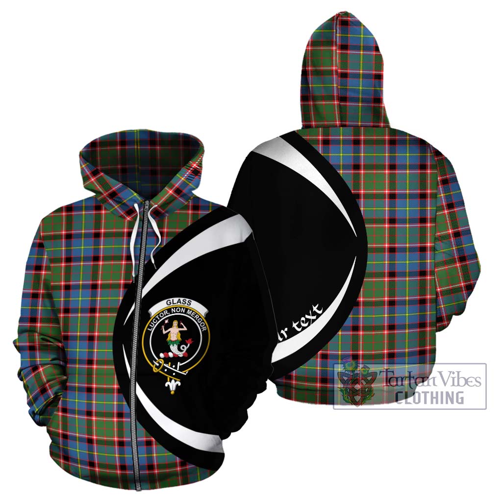 Tartan Vibes Clothing Glass Tartan Hoodie with Family Crest Circle Style