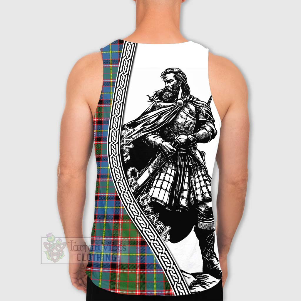 Glass Tartan Clan Crest Men's Tank Top with Highlander Warrior Celtic Style - Tartan Vibes Clothing