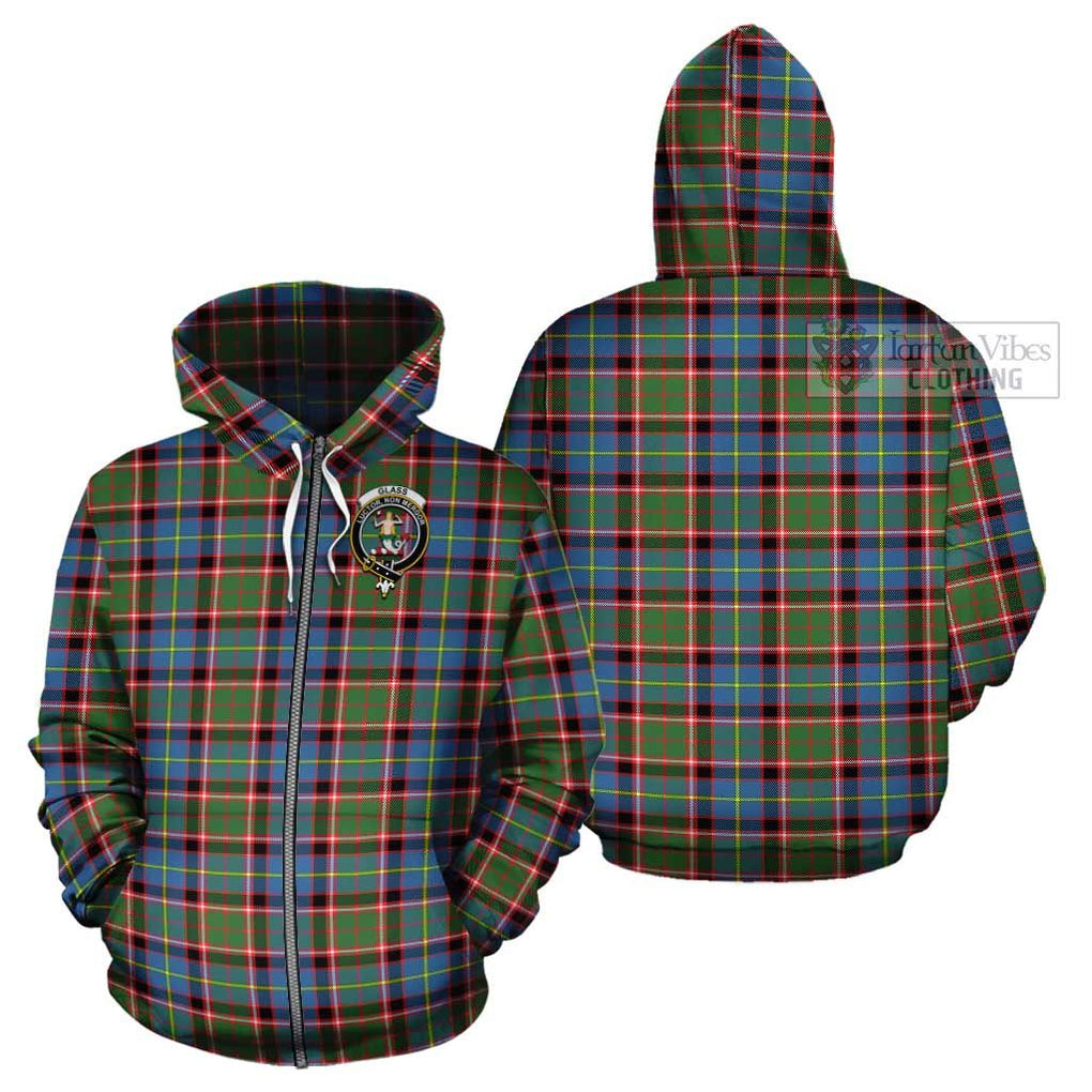 Glass Tartan Cotton Hoodie with Family Crest - Tartan Vibes Clothing