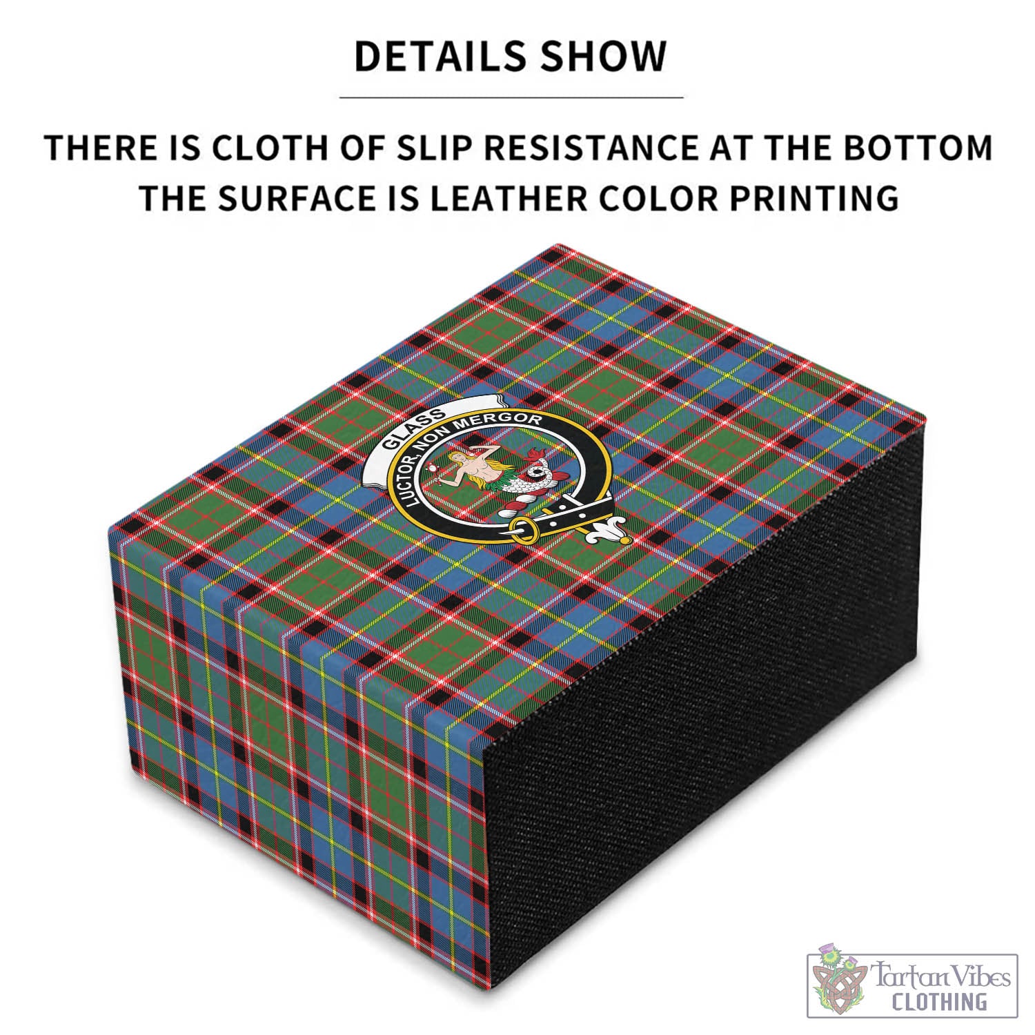 Glass Tartan Pen Holder with Family Crest - Tartan Vibes Clothing