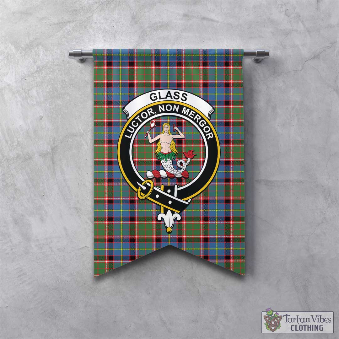 Glass Tartan Gonfalon, Tartan Banner with Family Crest - Tartan Vibes Clothing
