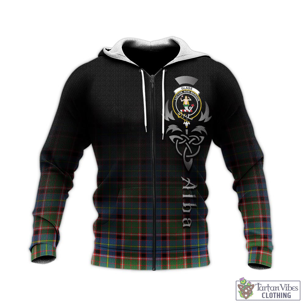 Glass Tartan Knitted Hoodie Featuring Alba Gu Brath Family Crest Celtic Inspired - Tartan Vibes Clothing