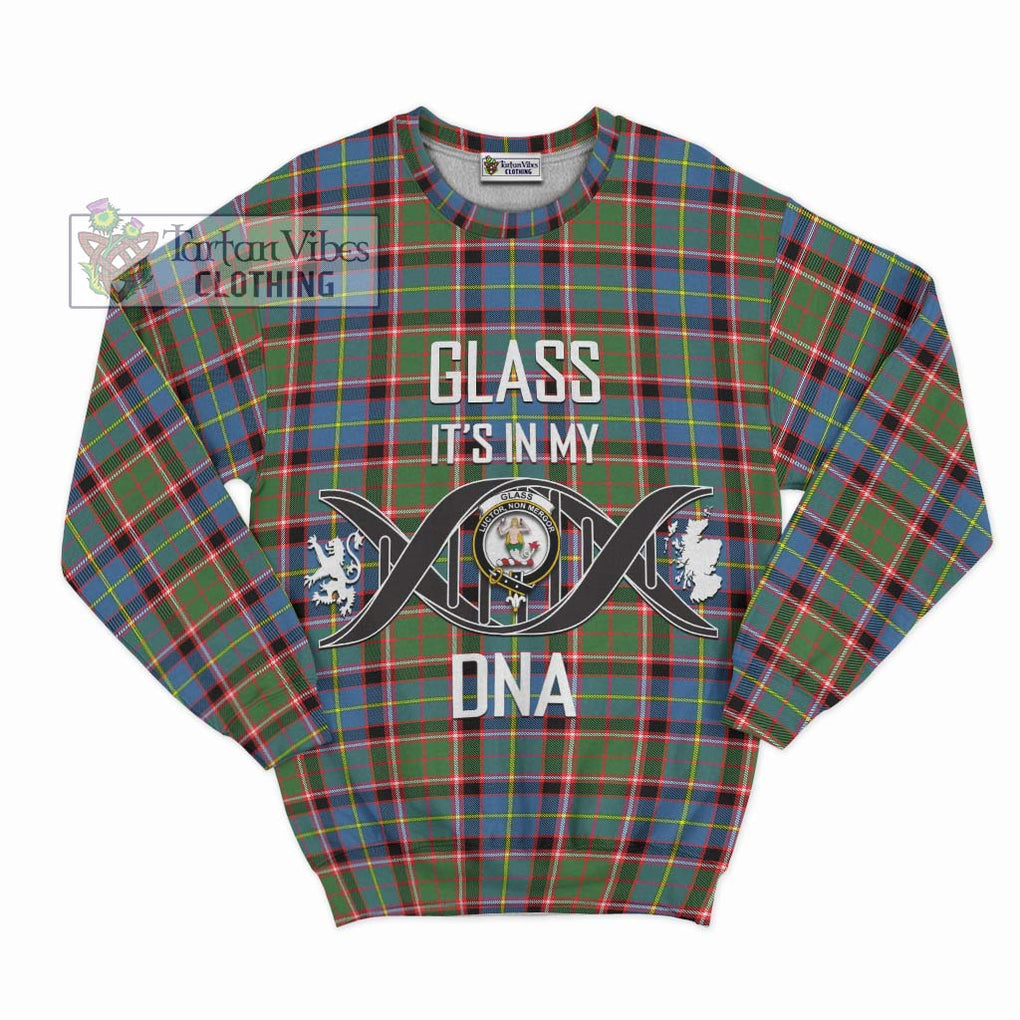 Glass Tartan Sweatshirt with Family Crest DNA In Me Style - Tartan Vibes Clothing