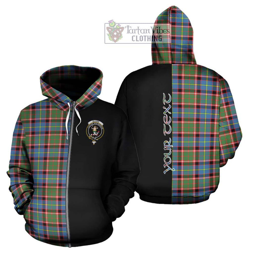 Glass Tartan Hoodie with Family Crest and Half Of Me Style - Tartanvibesclothing Shop