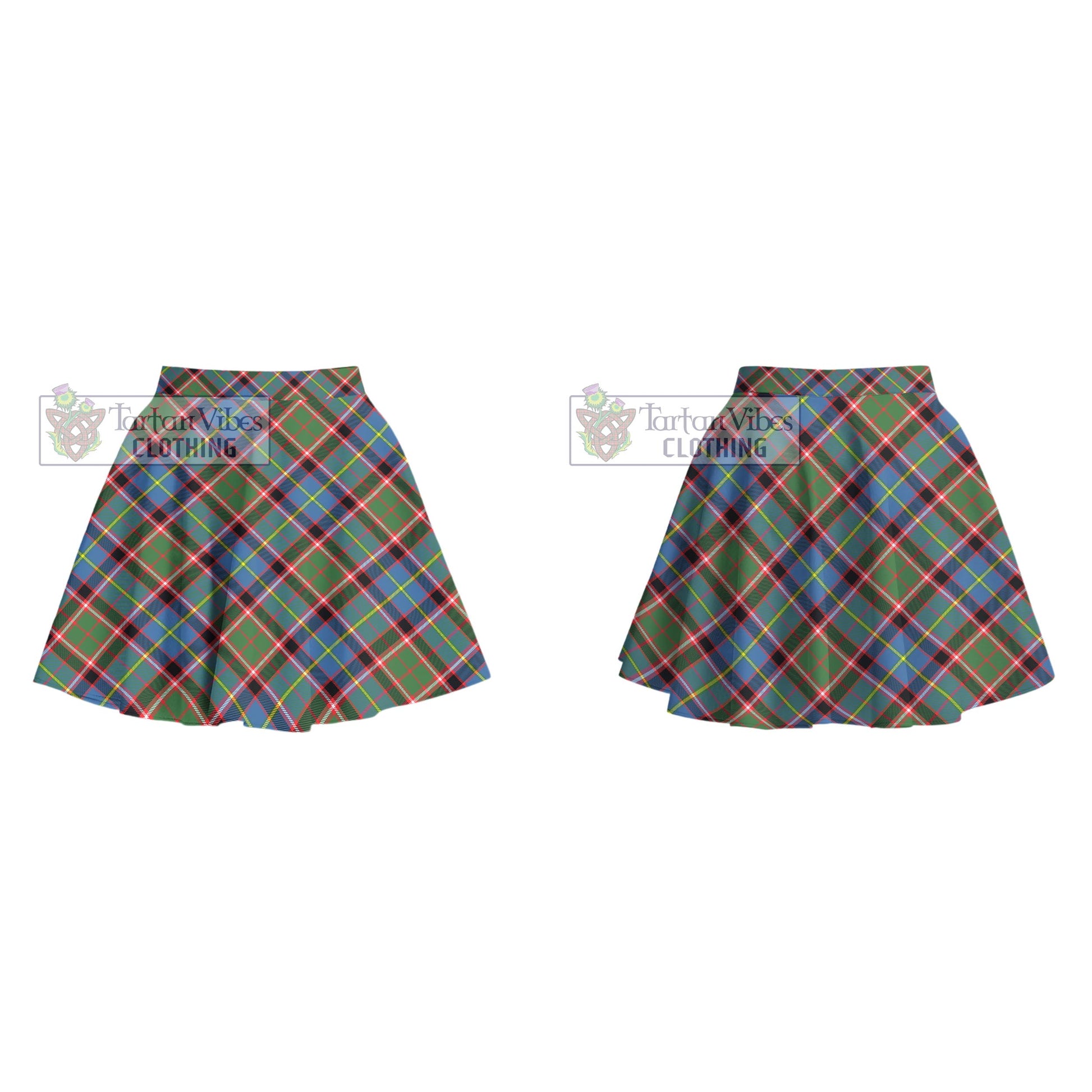 Glass Tartan Women's Plated Mini Skirt Cross Style - Tartan Vibes Clothing