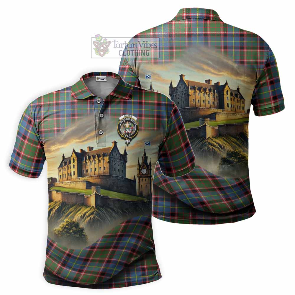 Glass Tartan Family Crest Polo Shirt with Scottish Ancient Castle Style - Tartan Vibes Clothing