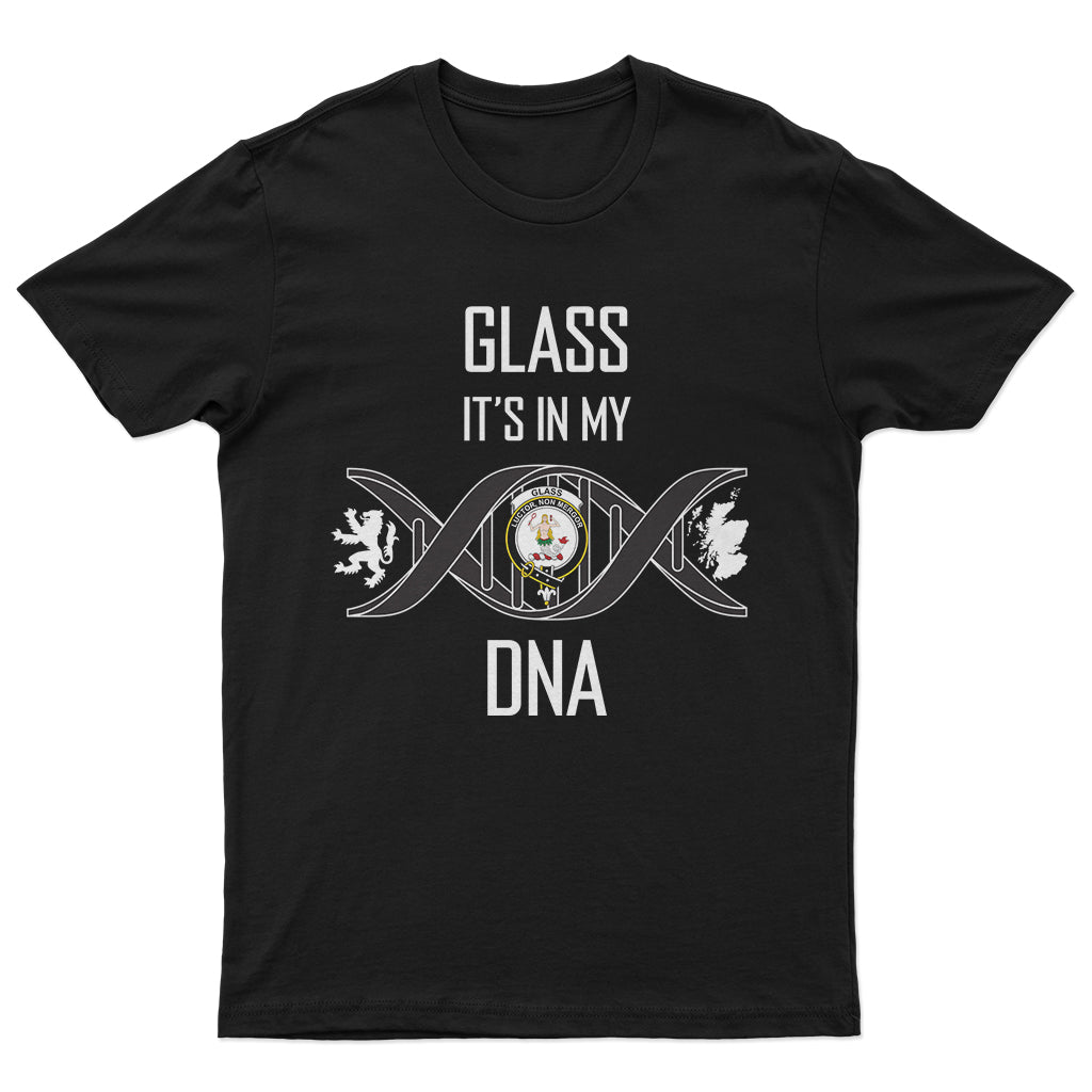 Glass Family Crest DNA In Me Mens Cotton T Shirt - 2D-tartanvibesclothing