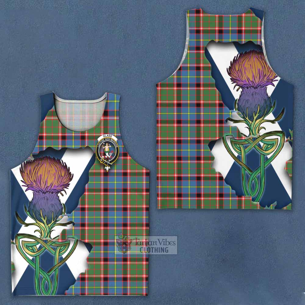 Glass Tartan Family Crest Men's Tank Top Scottish Thistle Celtic Inspired - Tartan Vibes Clothing