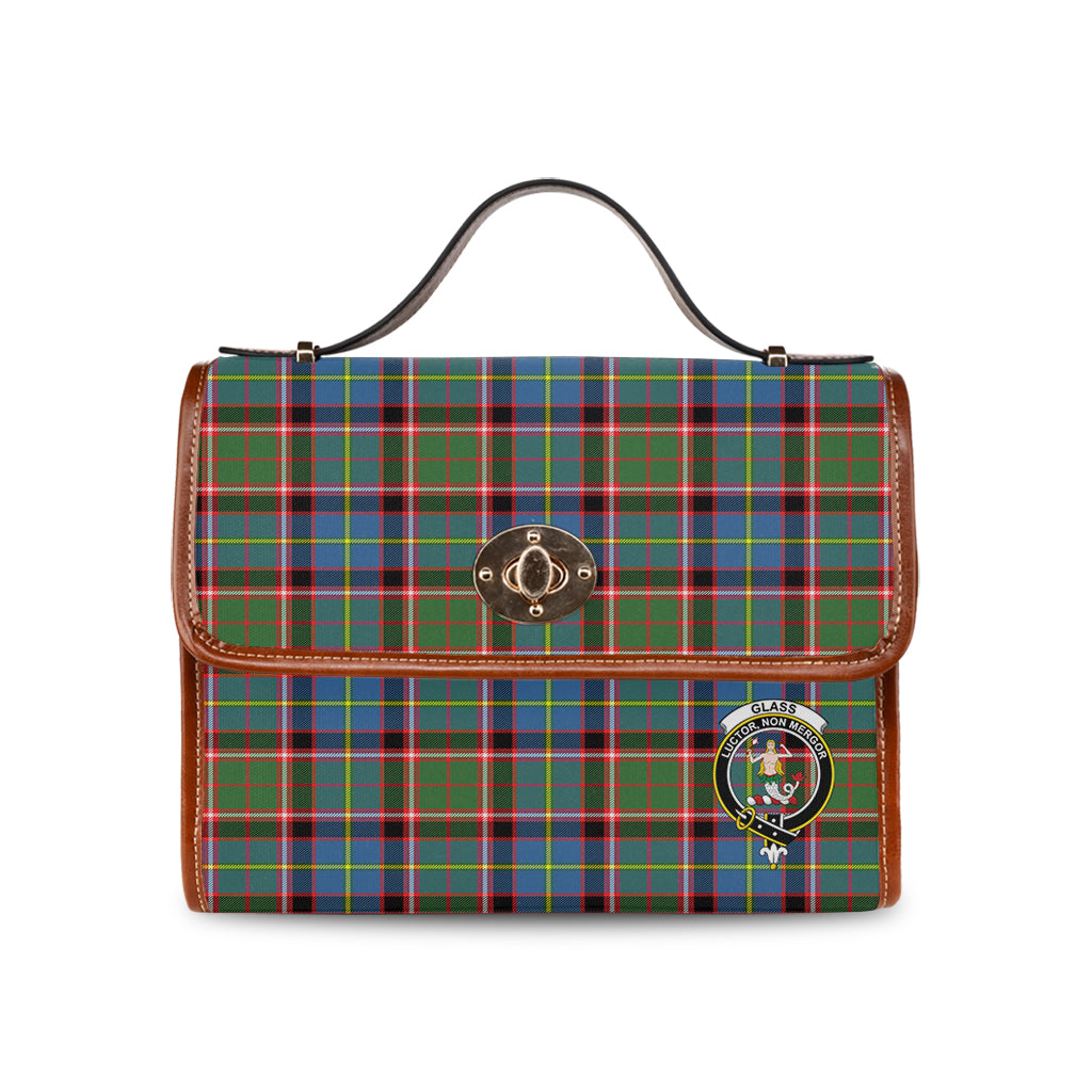 glass-tartan-leather-strap-waterproof-canvas-bag-with-family-crest