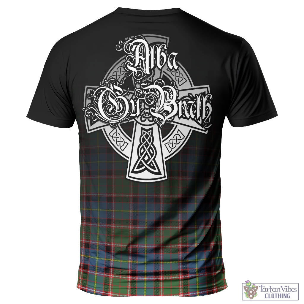 Tartan Vibes Clothing Glass Tartan T-Shirt Featuring Alba Gu Brath Family Crest Celtic Inspired