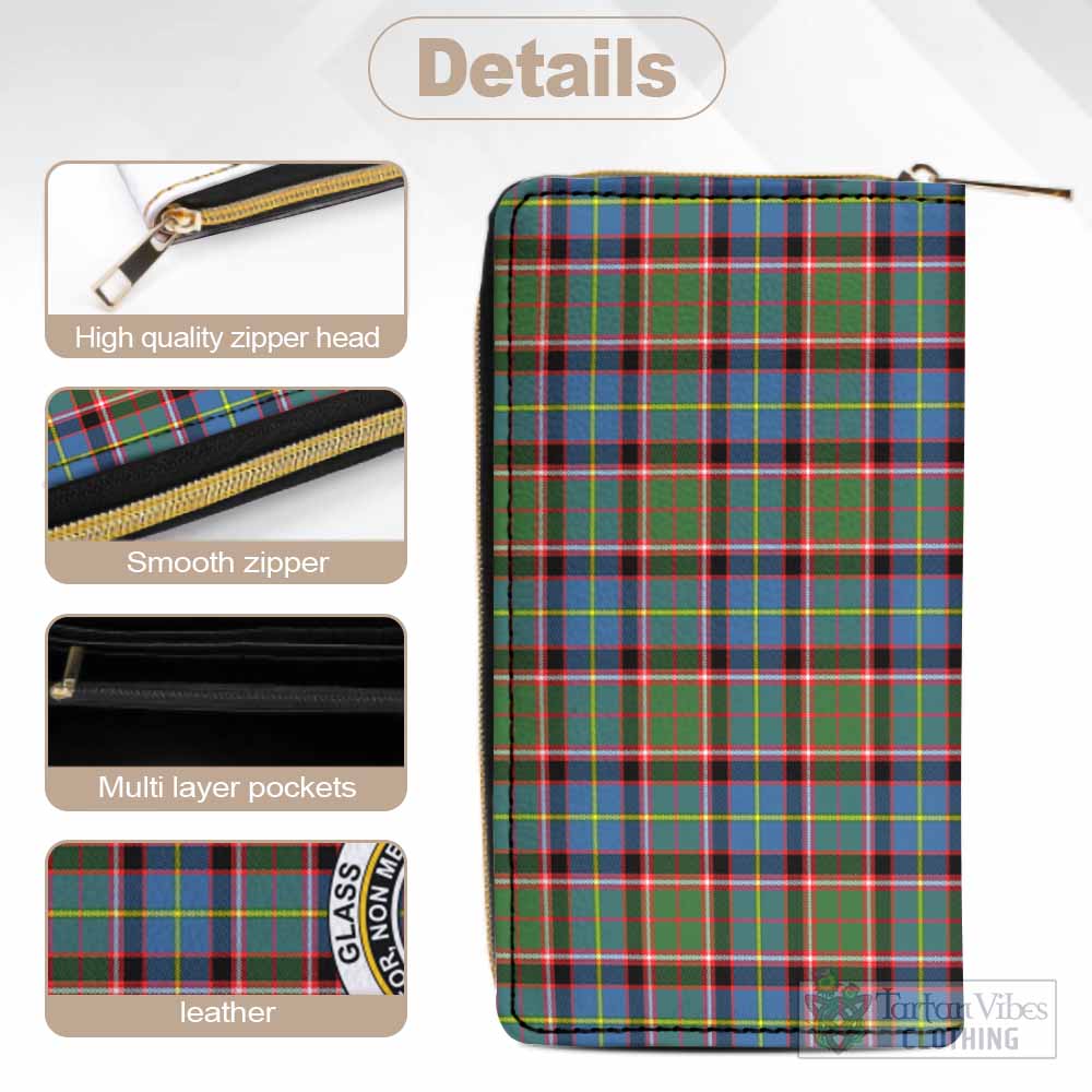 Tartan Vibes Clothing Glass Tartan Women's Leather Wallet with Family Crest
