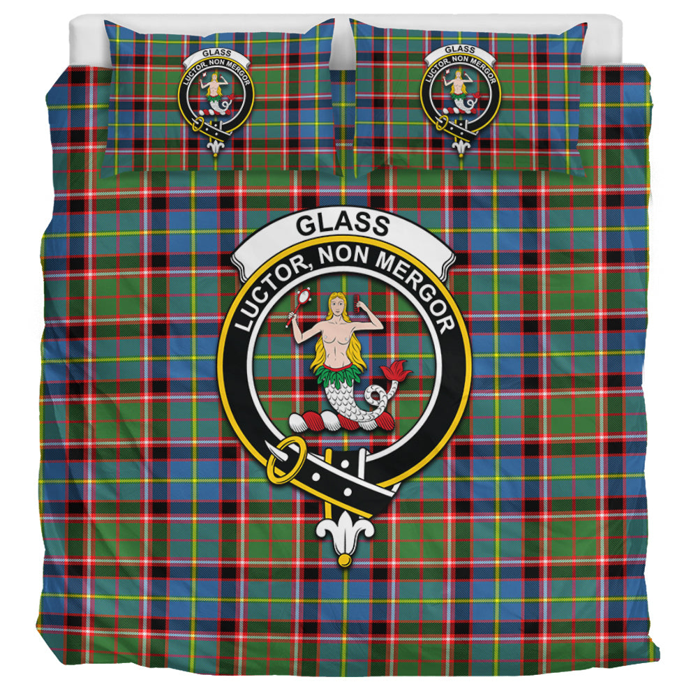 Glass Tartan Bedding Set with Family Crest - Tartan Vibes Clothing