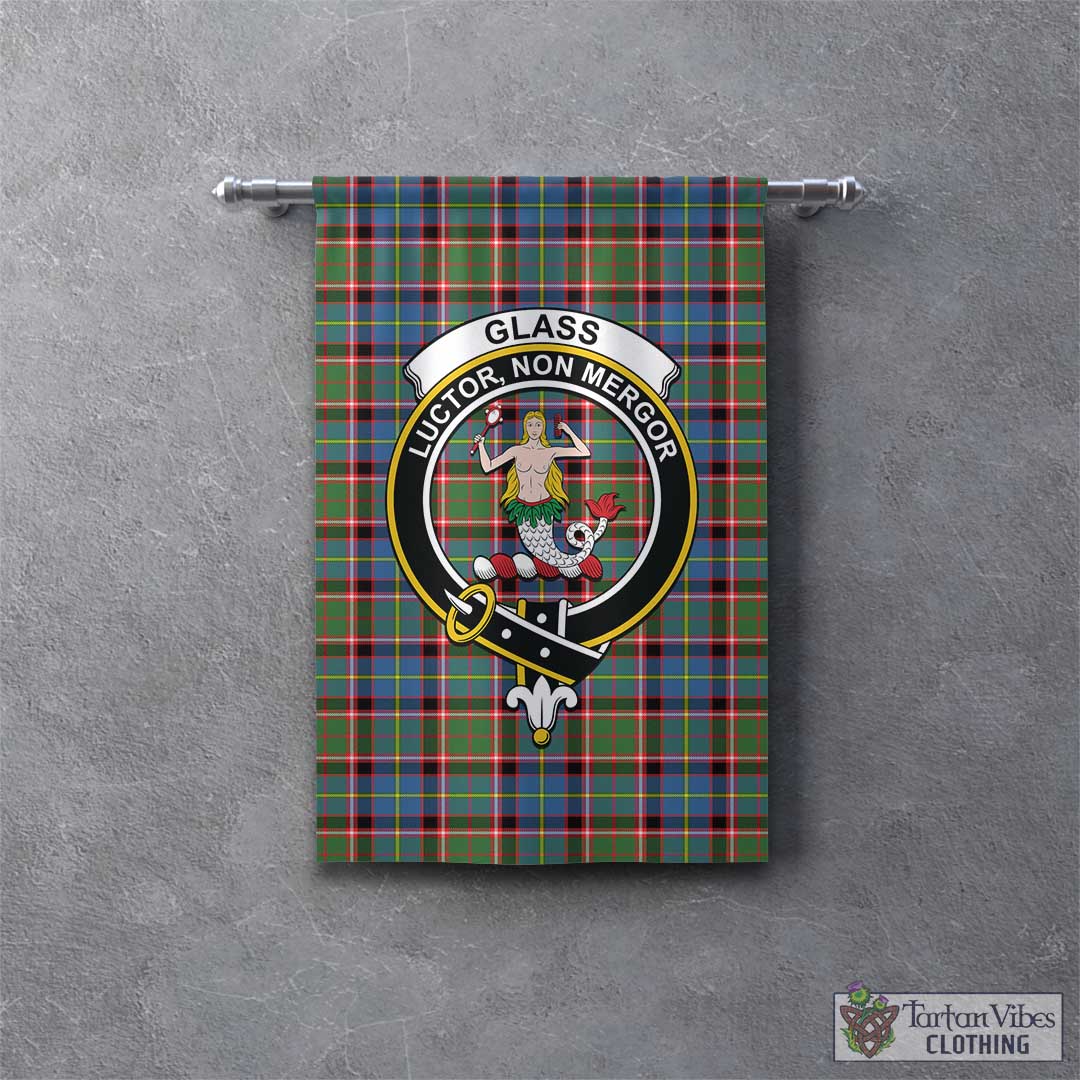 Glass Tartan Gonfalon, Tartan Banner with Family Crest - Tartan Vibes Clothing