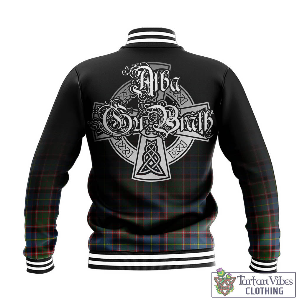 Glass Tartan Baseball Jacket Featuring Alba Gu Brath Family Crest Celtic Inspired - Tartan Vibes Clothing