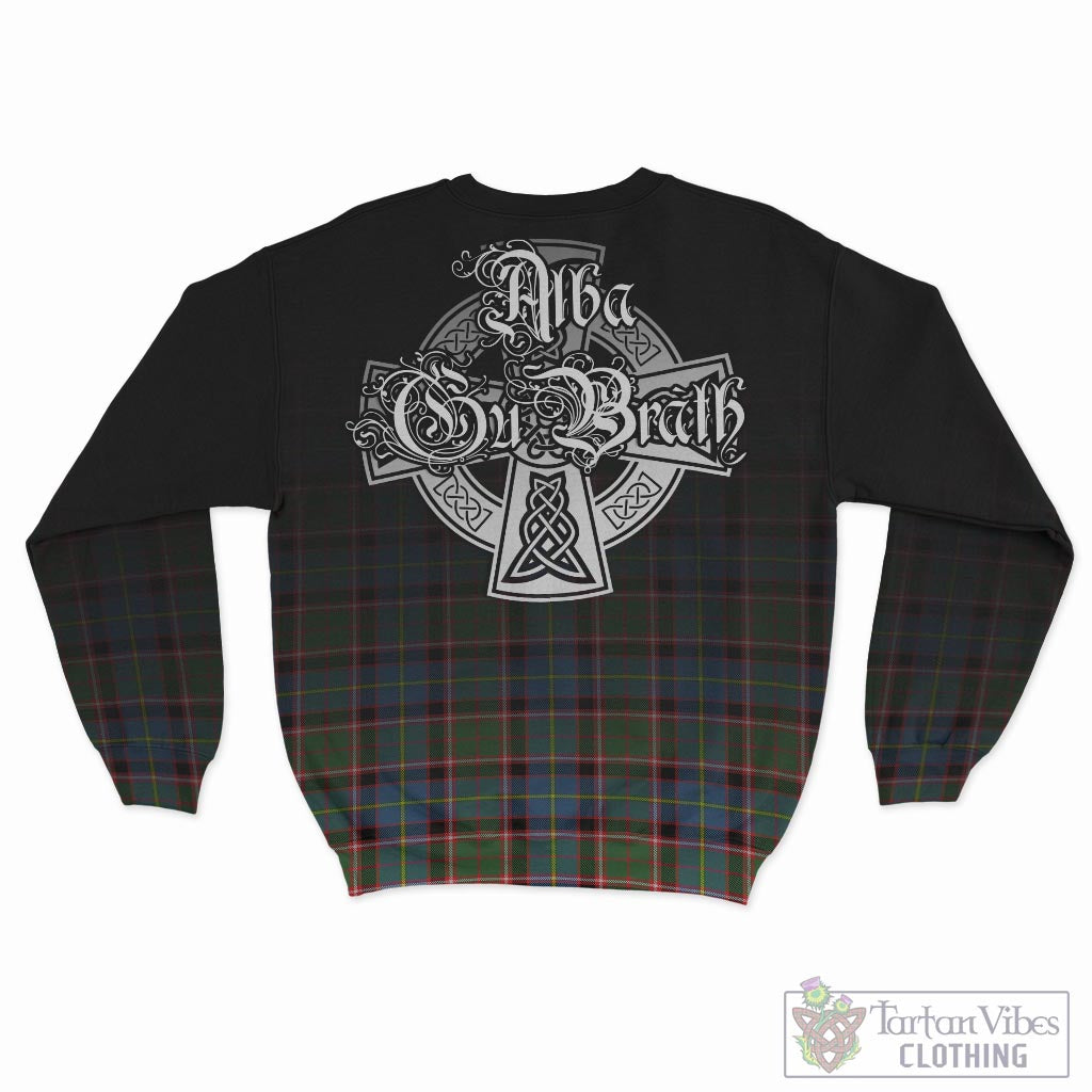 Glass Tartan Sweatshirt Featuring Alba Gu Brath Family Crest Celtic Inspired - Tartan Vibes Clothing