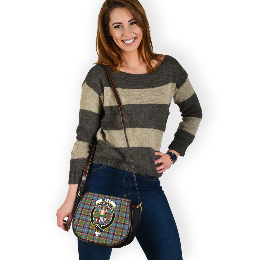 Glass Tartan Saddle Bag with Family Crest - Tartan Vibes Clothing