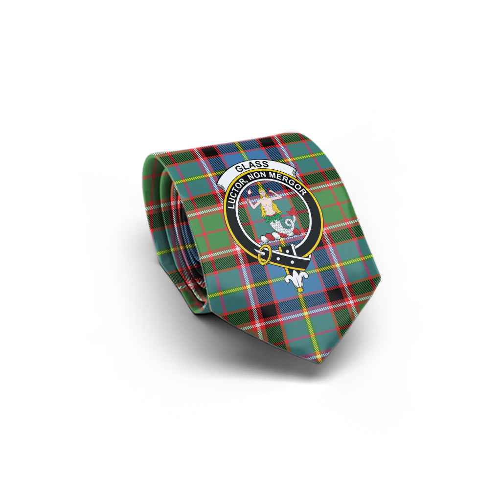 Glass Tartan Classic Necktie with Family Crest - Tartan Vibes Clothing