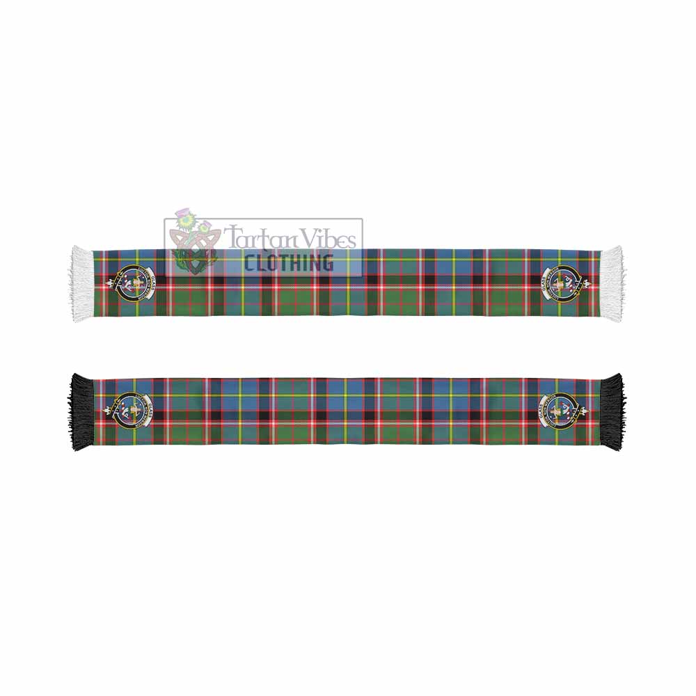 Glass Tartan Ruffneck Scarf with Family Crest - Tartan Vibes Clothing