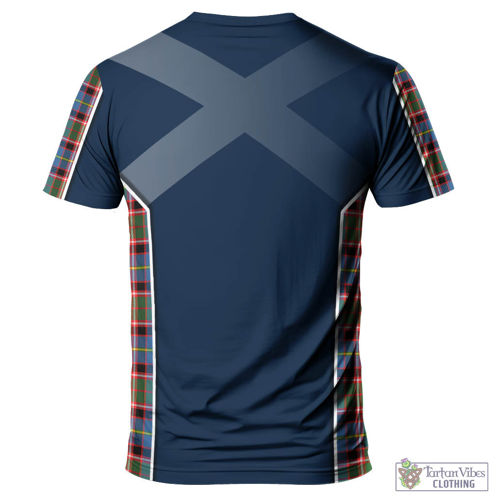 Tartan Vibes Clothing Glass Tartan T-Shirt with Family Crest and Lion Rampant Vibes Sport Style