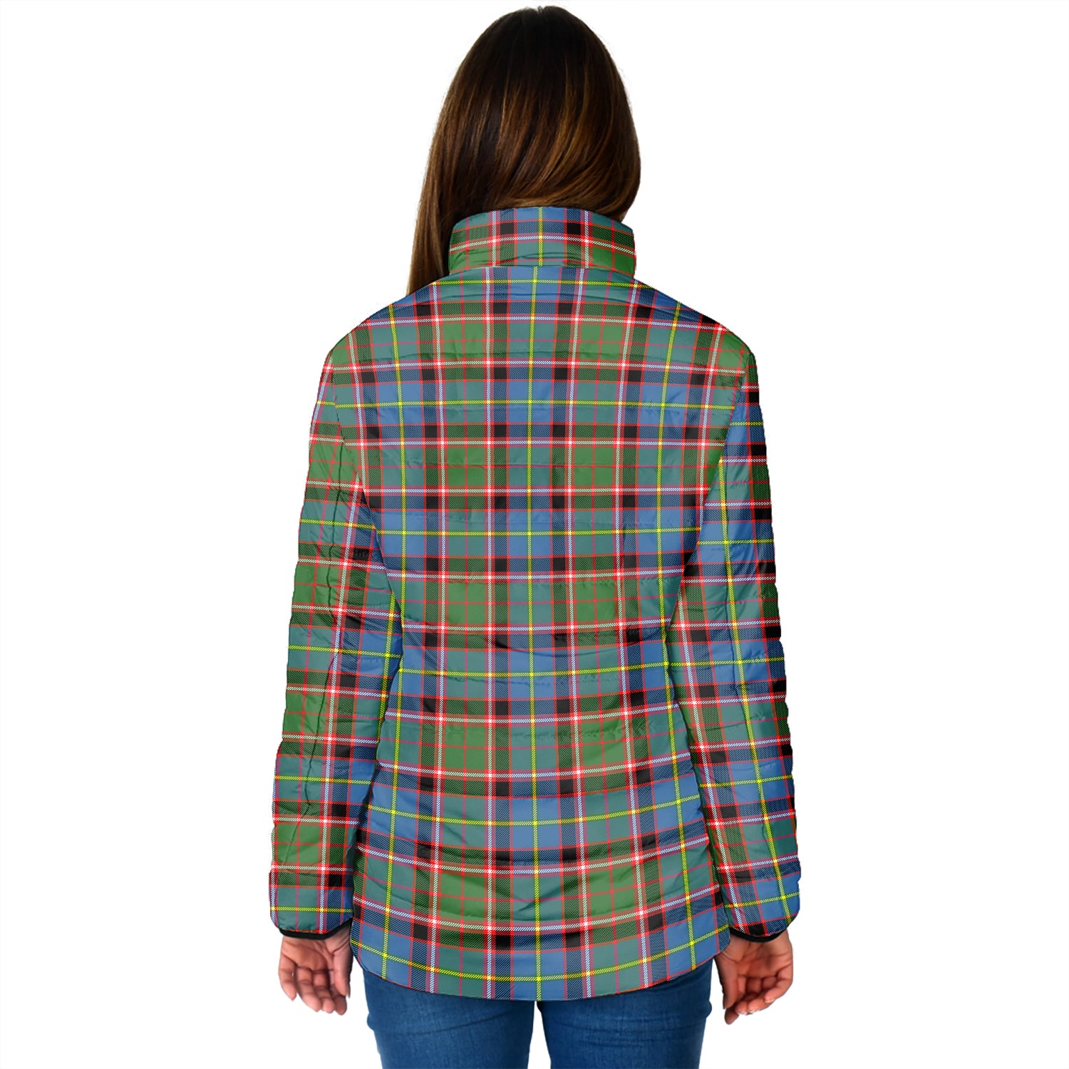 Glass Tartan Padded Jacket with Family Crest - Tartan Vibes Clothing