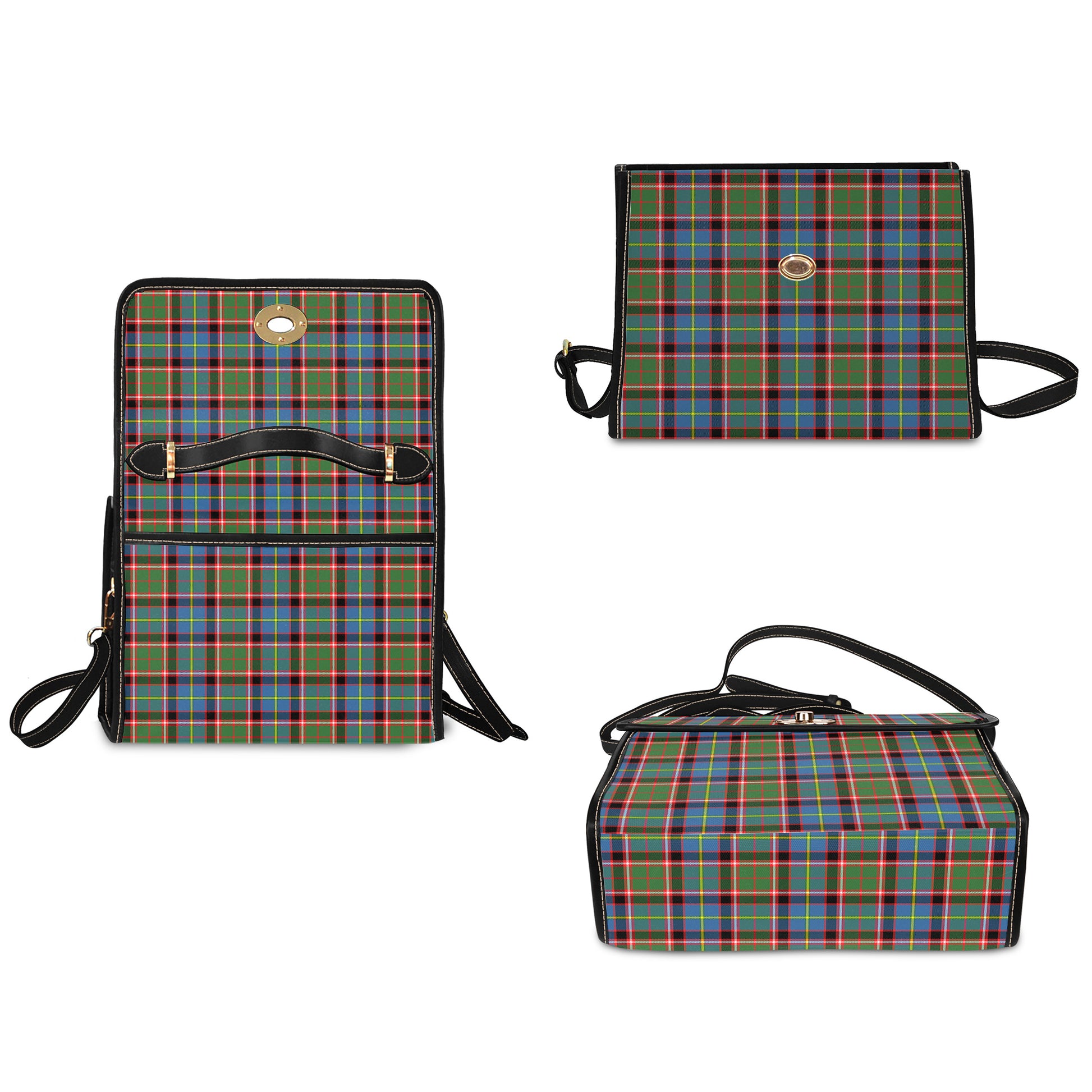 glass-tartan-leather-strap-waterproof-canvas-bag