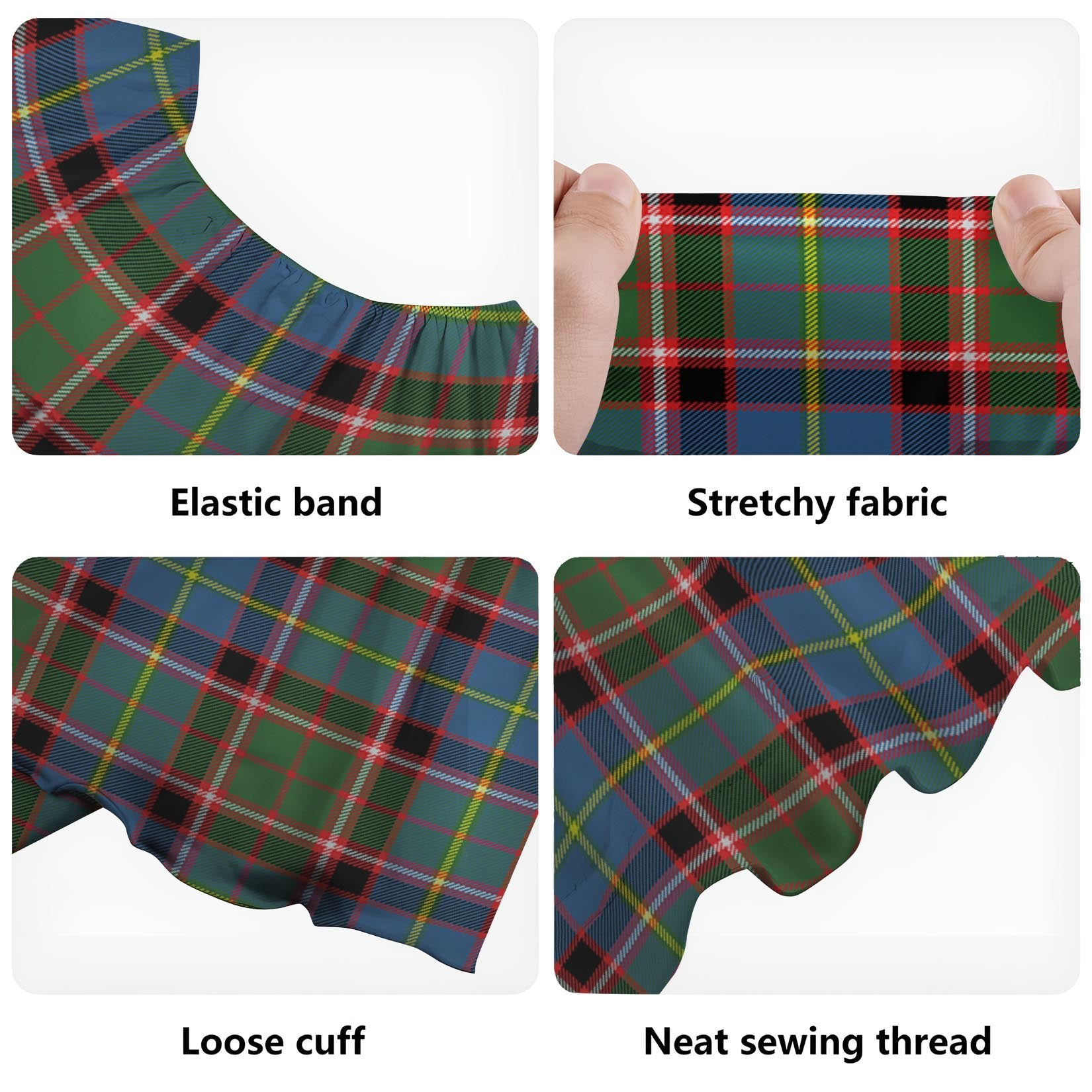 Glass Tartan Off Shoulder Long Dress - Tartan Vibes Clothing
