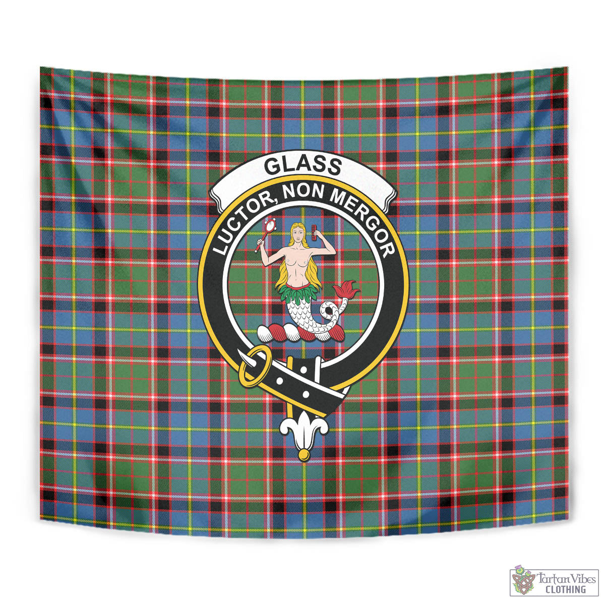 Glass Tartan Tapestry Wall Hanging and Home Decor for Room with Family Crest - Tartan Vibes Clothing