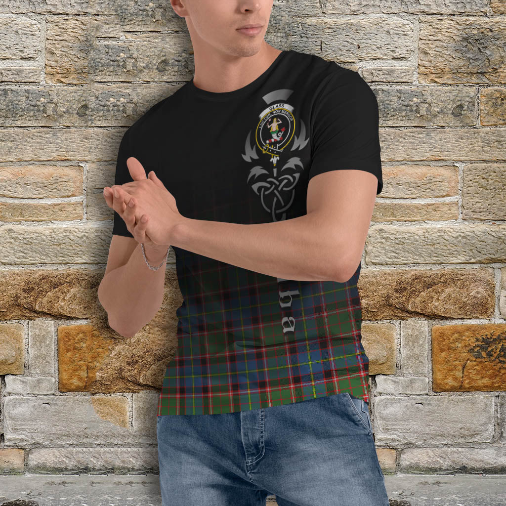 Tartan Vibes Clothing Glass Tartan T-Shirt Featuring Alba Gu Brath Family Crest Celtic Inspired