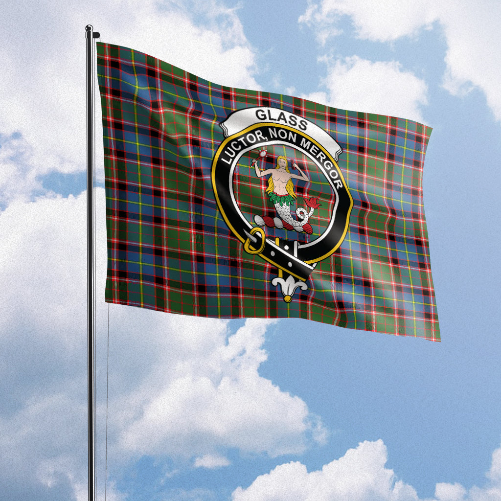 glass-tartan-flag-with-family-crest