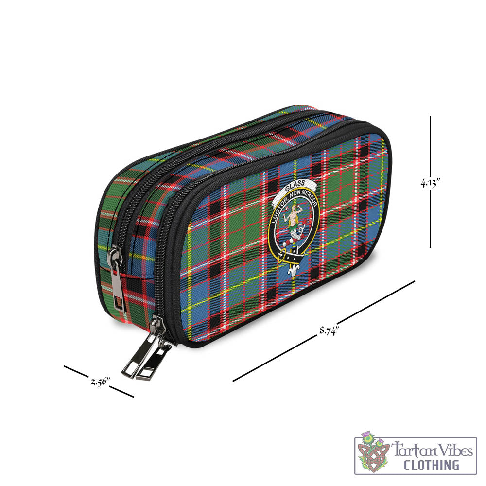 Glass Tartan Pen and Pencil Case with Family Crest - Tartan Vibes Clothing