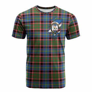 Glass Clan Crest In Me Tartan Cotton T-shirt Scotland Flag Style