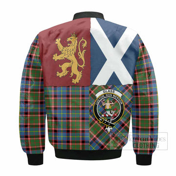 Glass Crest Tartan Bomber Jacket with Lion Rampant Saltire Style