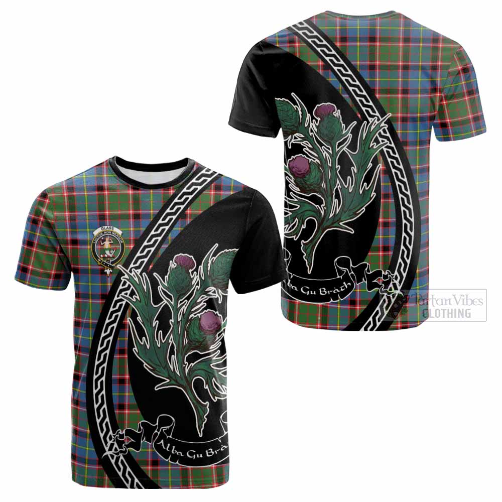 Glass Family Crest Tartan Cotton T-shirt Alba Thistle Inspired - Tartan Vibes Clothing